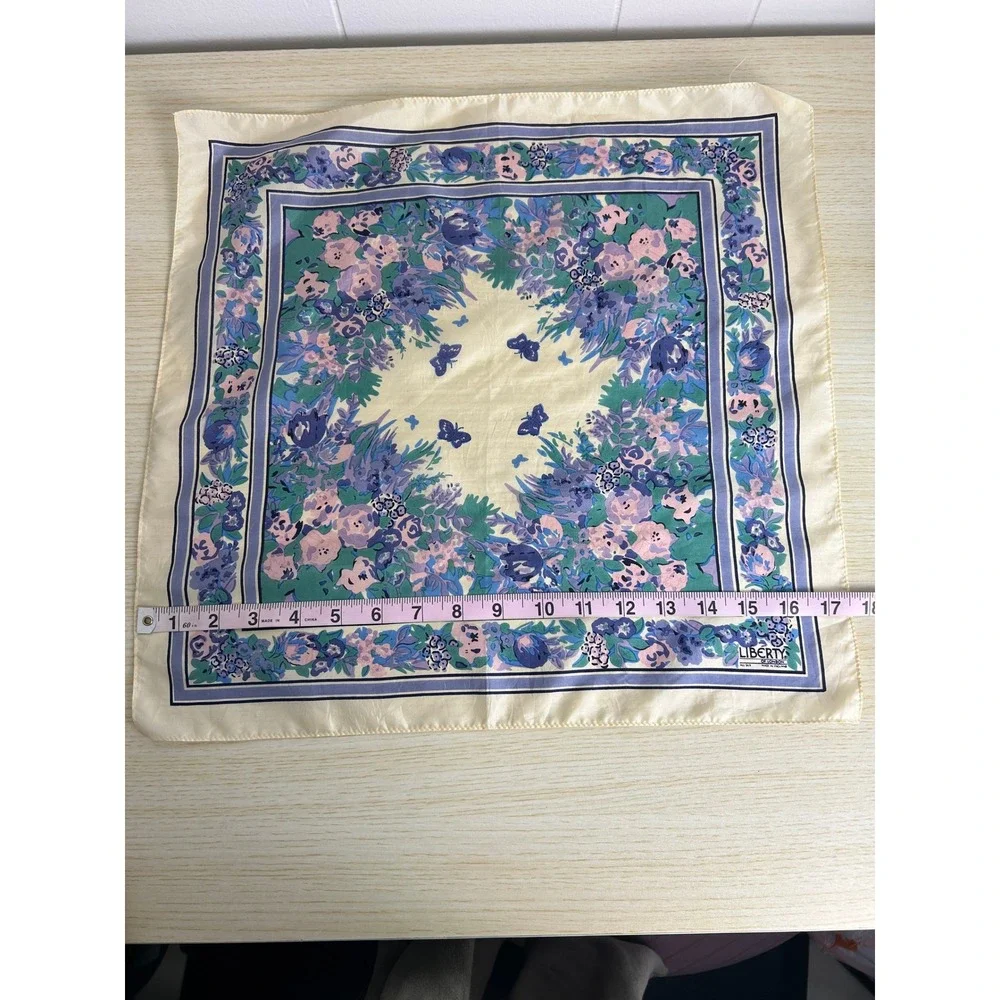 Liberty of London Silk Scarf Women OS Cream Floral Butterfly 17
